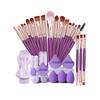 Complete 20 Piece Cosmetic Brush Kit Ergonomic Handle Design Bristles For Precise Makeup Application