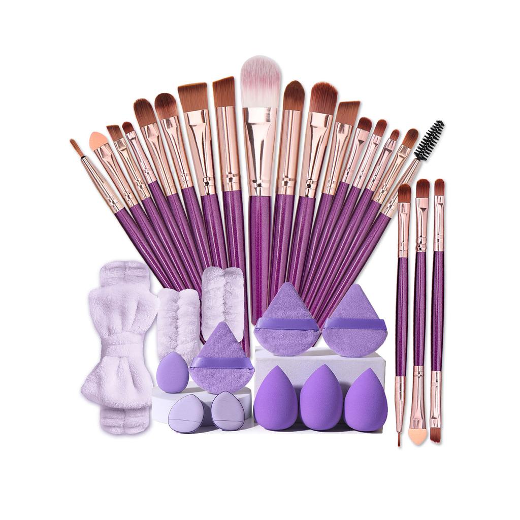 Complete 20 Piece Cosmetic Brush Kit Ergonomic Handle Design Bristles For Precise Makeup Application