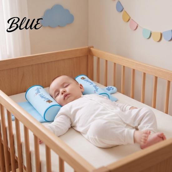 Baby Nackenstütze Kopfformkissen, Atmungsaktives Anti-Flachkopf-Beckenkissen mit Waschbaren Verstellbaren Luftrollen, Ergonomisches Neugeborenen-Schlafkissen, Maschine