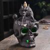 Weird Backflow Incense Burner with LED Light Thrilling Halloween Style Skull Dragon
