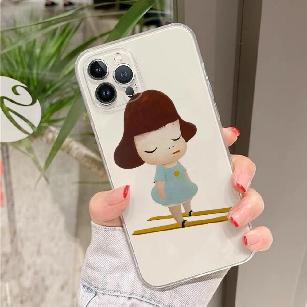 Art Cartoon Aesthetic Yoshitomo Nara Case For iPhone 15 13 14 Pro Max XS XR 12 11 Pro 13 Mini 6 7 8 Plus Soft Clear Back Cover