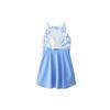 Anta Little Waist Series Logo Print Round Neck Sleeveless Swim Dress Women Swimwear Blue 1823531421-1