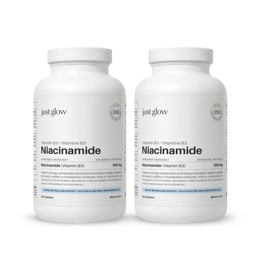 Justglow Niacinamide Vitamin B3 500mg Capsules 2 Pcs 250 Tablets