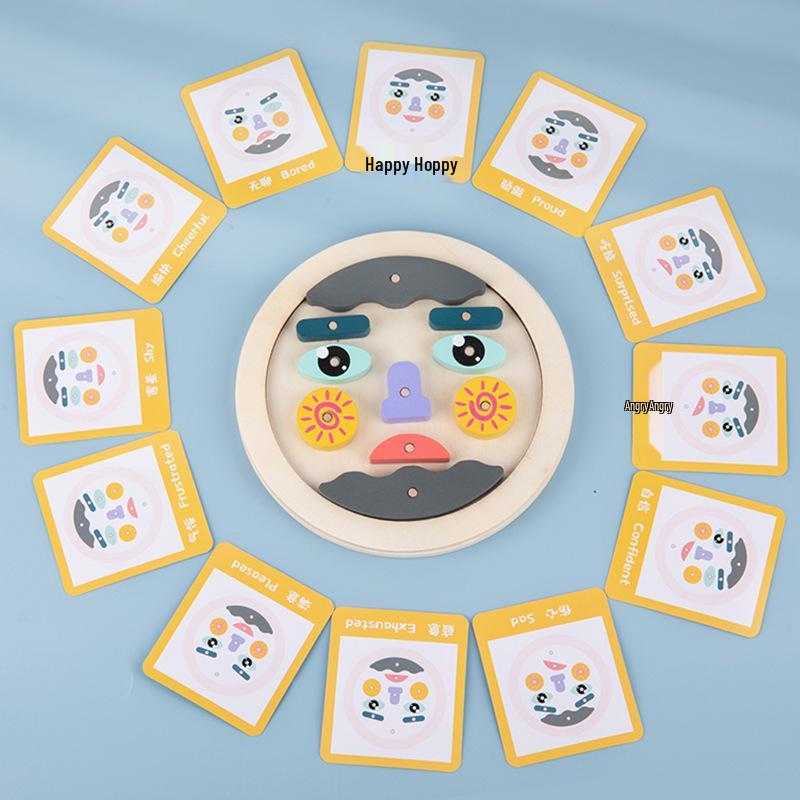 Wooden Children s Facial Expression Puzzle Game