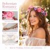 Fabric Garland Flower Headdress Adjustable Ribbon Flower Wreath Flower Crown  Bridal Wedding