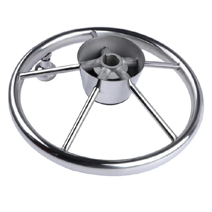 Boat Accessories  Steering Wheel With knob Stainless Steel 5 Spoke 25 Degree 11'' For Marine Yacht