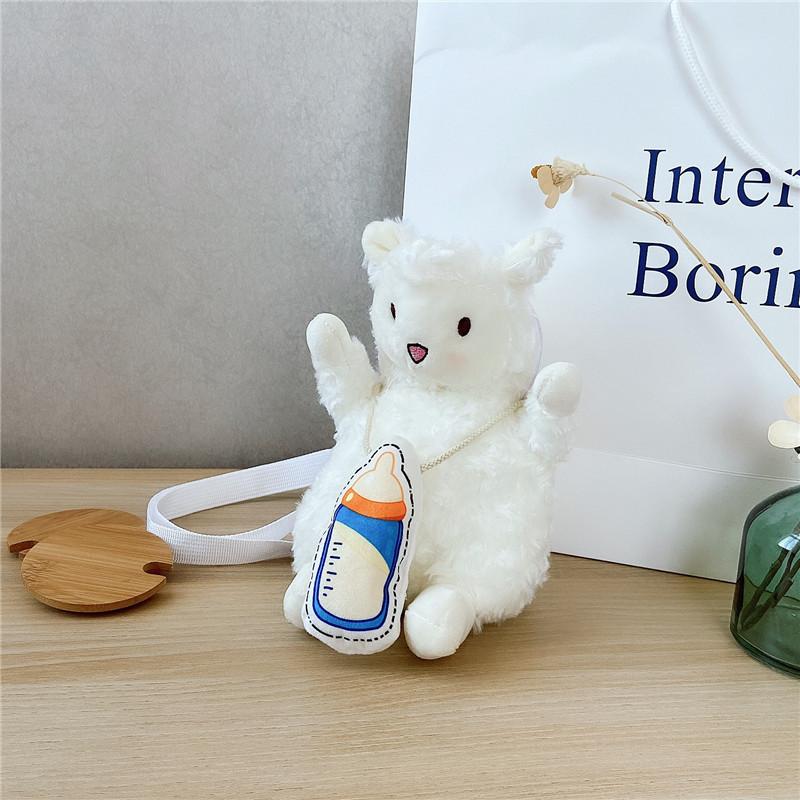 Cute messenger lamb doll plush women s bag Japanese Harajuku soft girl messenger bag