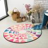Colorful Geometric Printed Carpet Nordic Style Living Room Chair Computer Floor Mat Non-slip Home Round Bedroom Mat