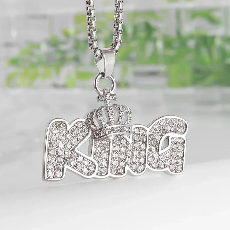 Hip Hop Ice Out Alphabet Savage Pendant Necklace Cool Men Women Hip Hop Rock Rap Jewelry Gifts