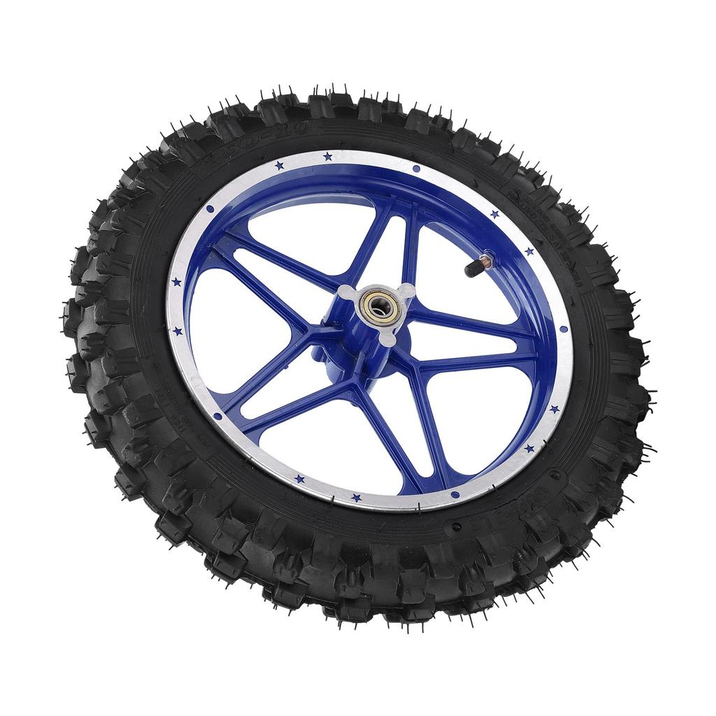 2,510 Zoll Vorderrad mit Scheibenbremse und Reifen Anti-Rutsch für 47cc 49cc 2-Takt Mini-Dirtbike(blau )