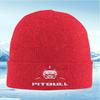 Pitbull Dog Head Red Circle Black Men Women Unisex Knitted Hat Beanie Pullover Cap Winter Thermal Warm Christmas Outdoor Cycling