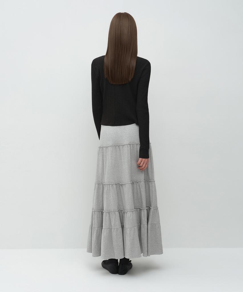Musinsa Standard Woman Women'S Jersey Tiered Long Skirt [Medium Grey]