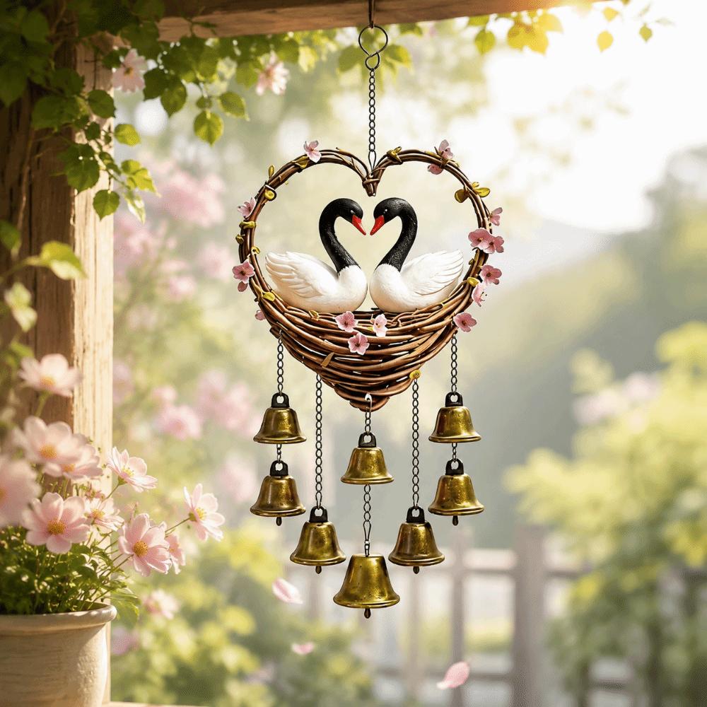 Goose Wind Chime with Bells Eagle Decorative Chain Garden Decoration Bird Hanging Pendant Home