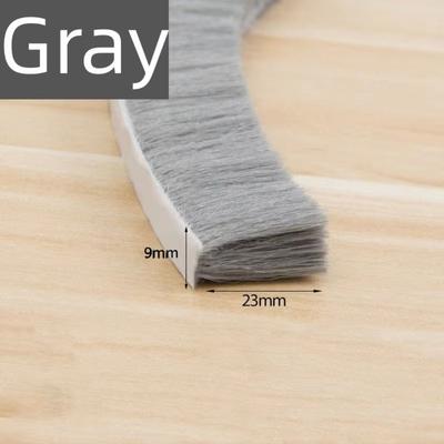 New 10Meters Sealing Strip Self-adhesive White Grey Wind-proof Brush Strip Brush Seal Strip Home Door Window