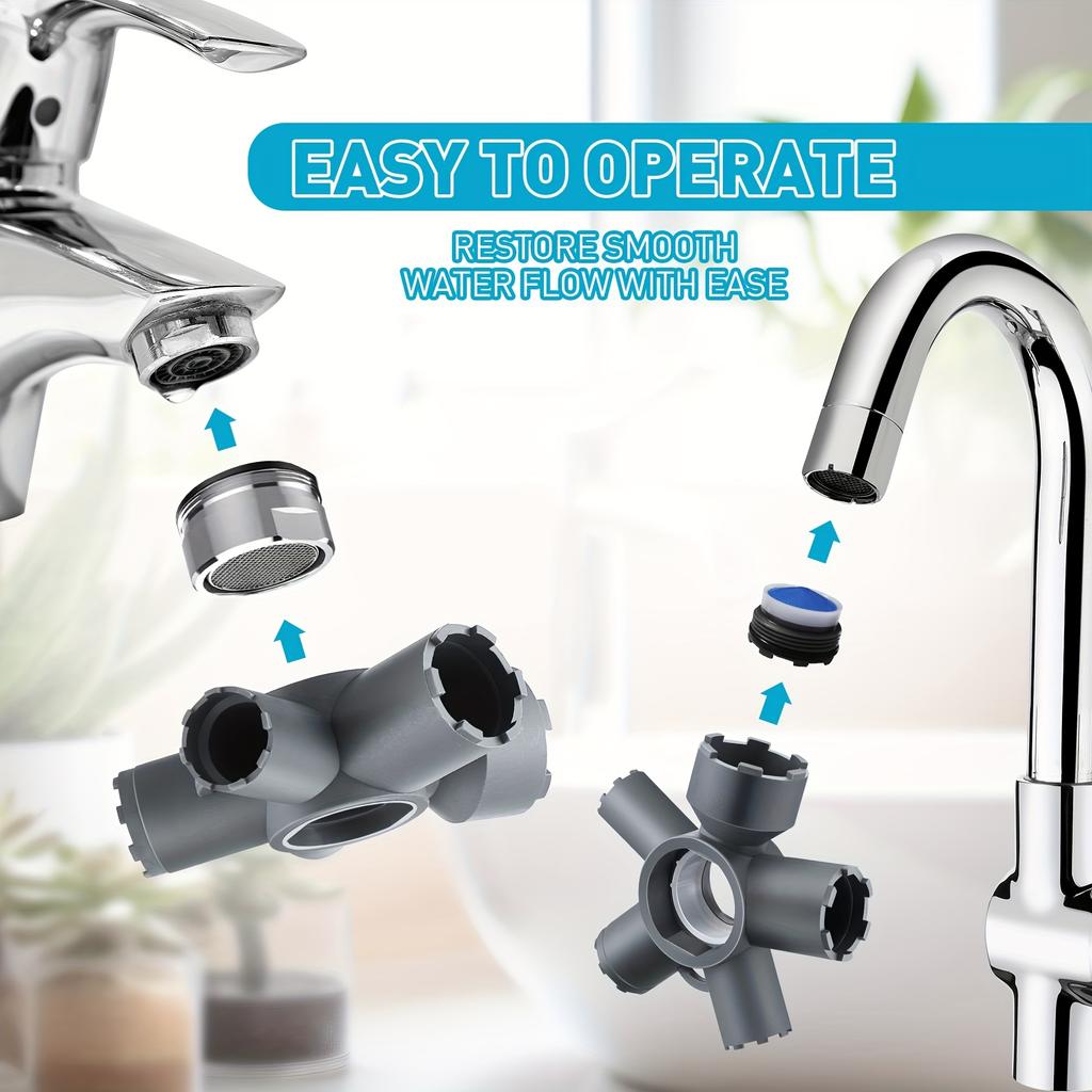 10-in-1 Faucet Aerator Key Removal Tool - Multi-Size Aerator Wrench for Plug-in, External, and Female Thread Faucet Filters (M16.5 To M28)