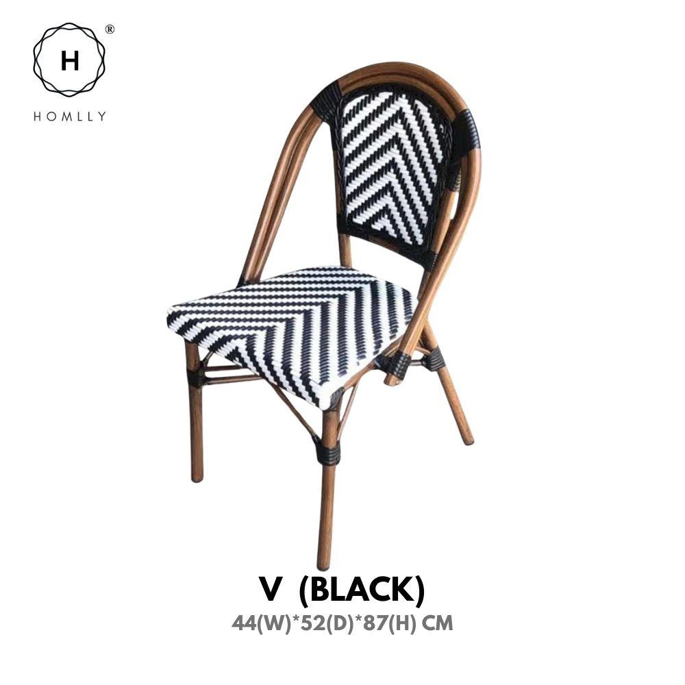 Homlly Francois French Rattan Outdoor Bistro Dining Patio Balcony Chair (X2PCS)