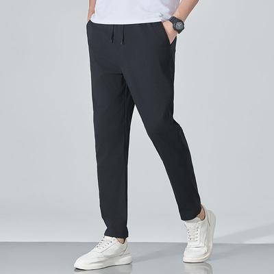 Herren Eis Seide Atmungsaktive Gerade Bein Hose für Sommer Hohe Elastizität Sportlich Locker und Lässig Herrenhose