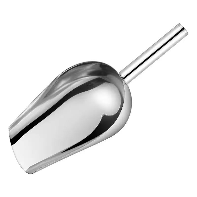 Stainless Steel Multi-purpose Flat Bottom Ice Shovel for Grain, Flour, Sugar, Tea, and Feed