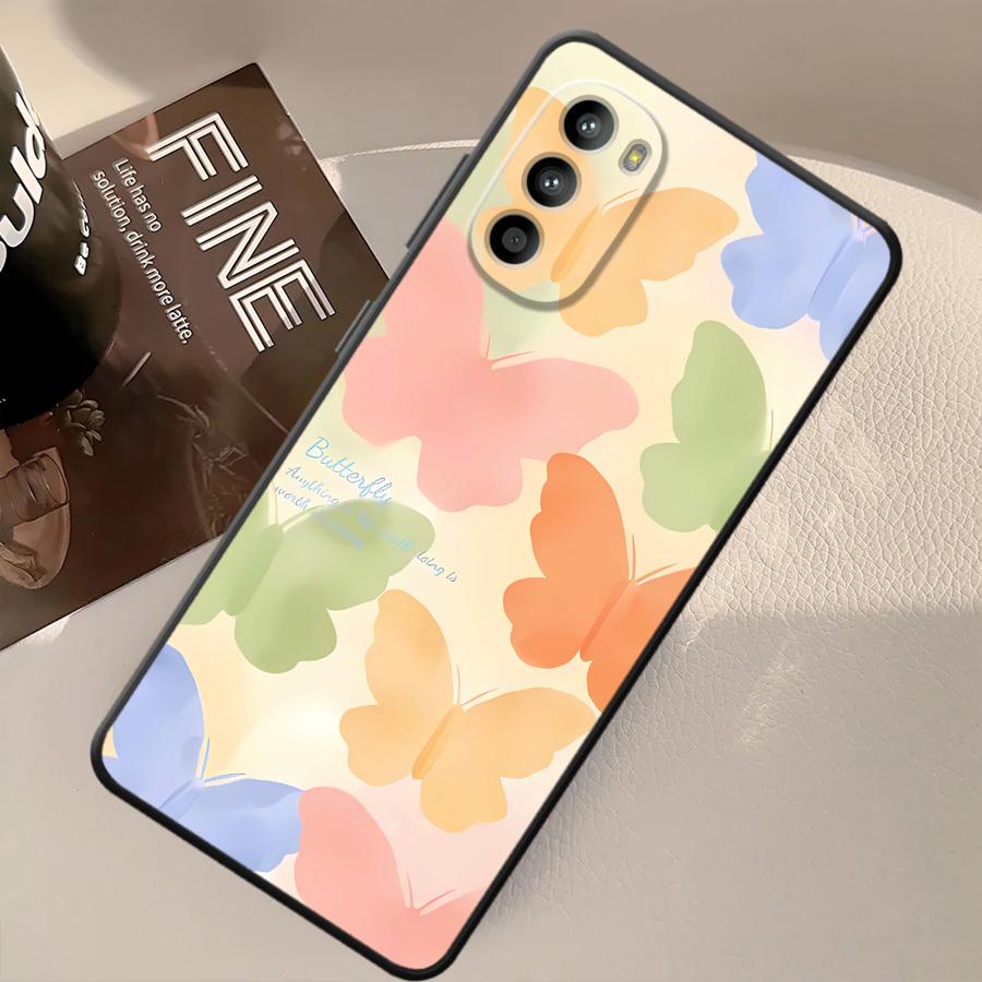 Cartoon Butterfly Case for Motorola Moto G22 Edge40 G52 G51 G73 Edge 20 Pro 30 Lite G71 G53 G30 G32 G60s G50 Phone Cover