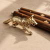 Wolf Handle Walking Cane Handmade Wooden Hiking Staff Brass Handle Gift Idea 93.98 cm