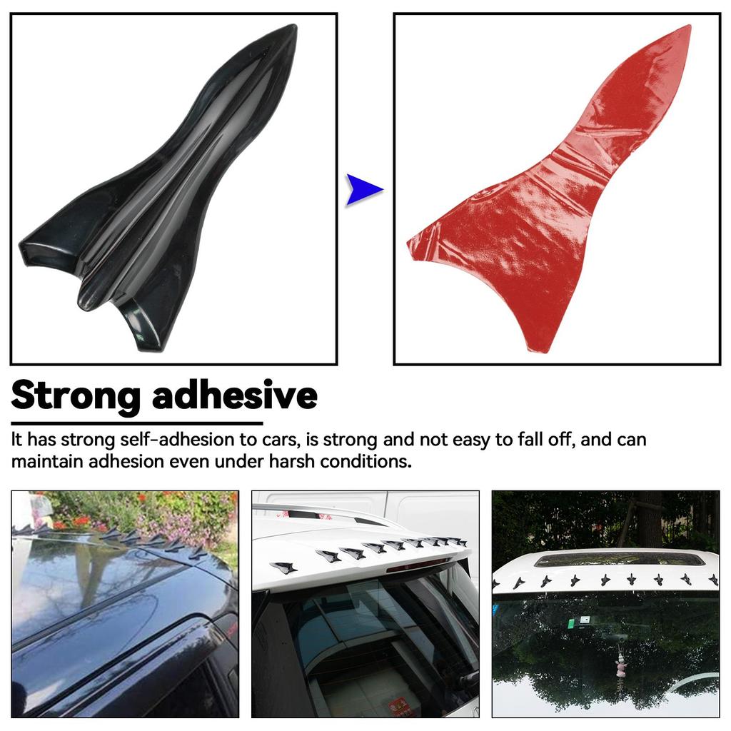 10pcs Shark Fins Diffuser Vortex Generator SUV Universal Car Roof Spoiler Bumper Antenna Wing Trunk ABS Body Kit Set Decoration