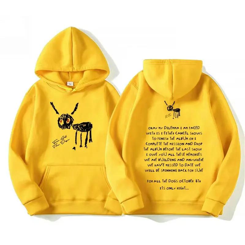 Rapper Drake for All The Dogs Letter Hoodie Men's Hip Hop Vintage Pullovers Sweatshirt Fashion Retro Oversized Hooded Streetwear