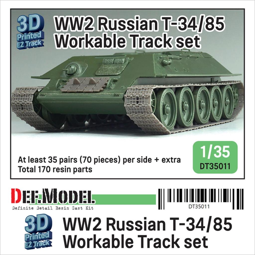 Defmodel 1/35 WWII Russian/Soviet T-34/85 Tank Linkable Tracks (Universal) Plastic Model Kit Parts DT35011 (Tank)
