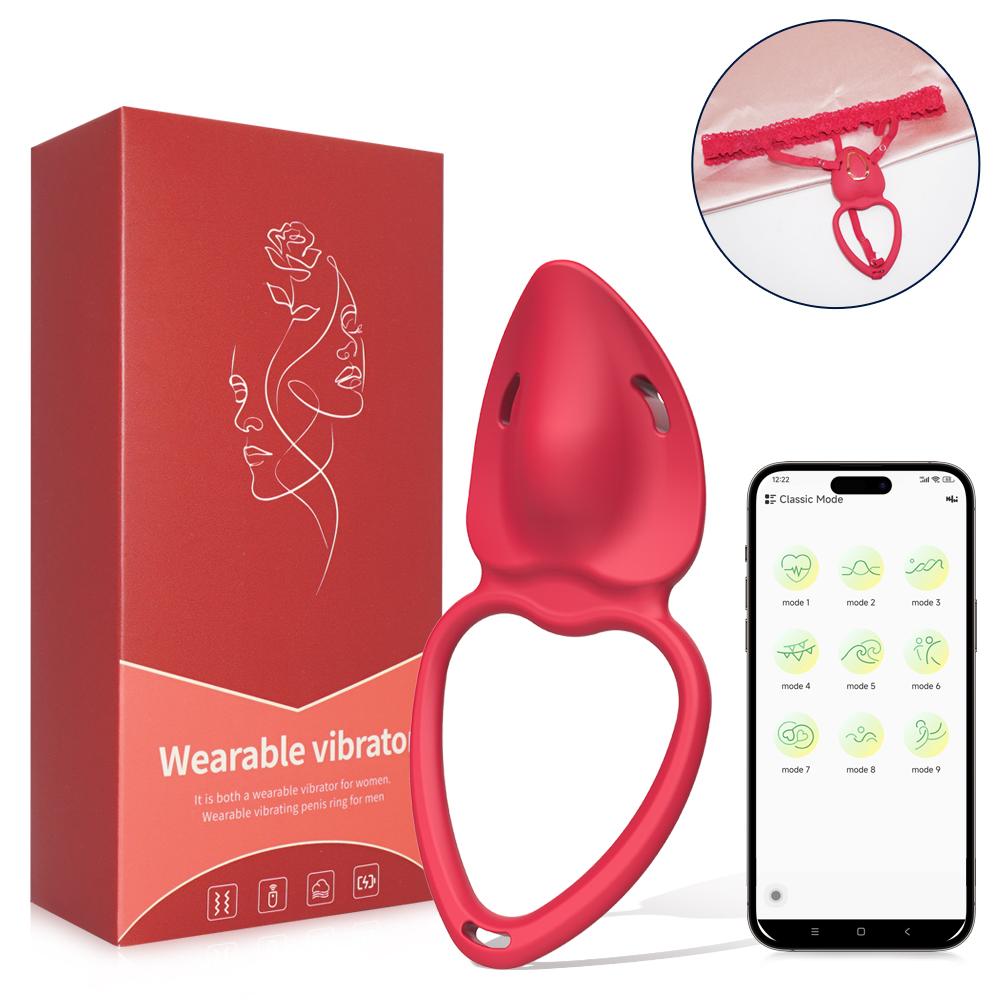 App Control Wearable Panty Vibrator Female 9 Vibration with Wireless Control Penis Ring Clitoral Stimulator Adult Sexy Toys