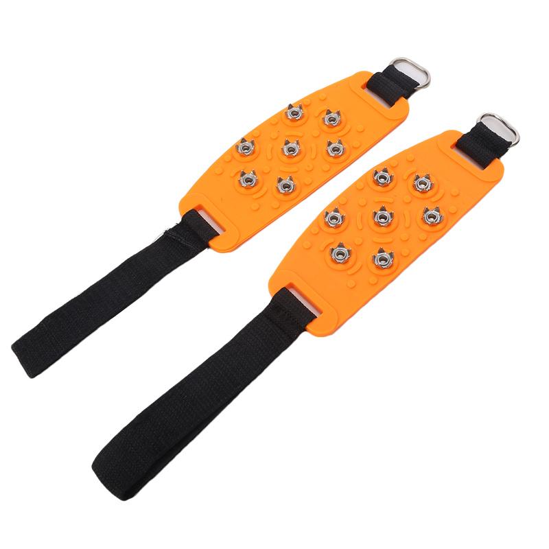 1/2pairs Shoe Spike Winter Winter Velcro Ice Claw Outdoor Climbing Snow Mountain and Snow Ground Anti Slip Adjustable