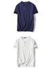 Men's Plus Size Summer Cotton-Linen V-Neck Loose Fit Short Sleeve T-Shirt