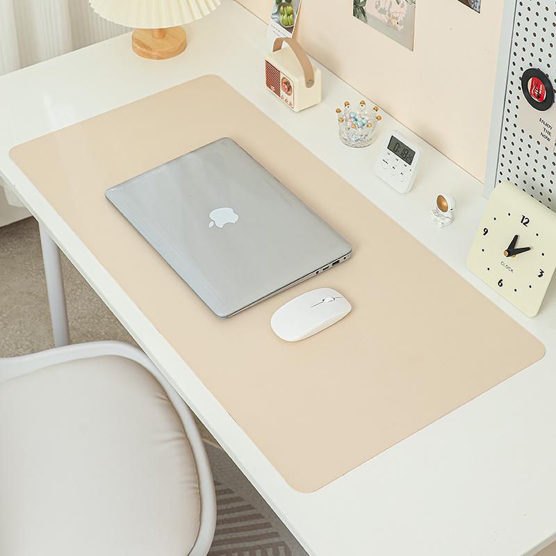 Simple Eye Protection Thickened Locking Edge Mouse Pad Large High-end Dirt-resistant Office Desk Pad Solid Color Waterproof Computer Mat