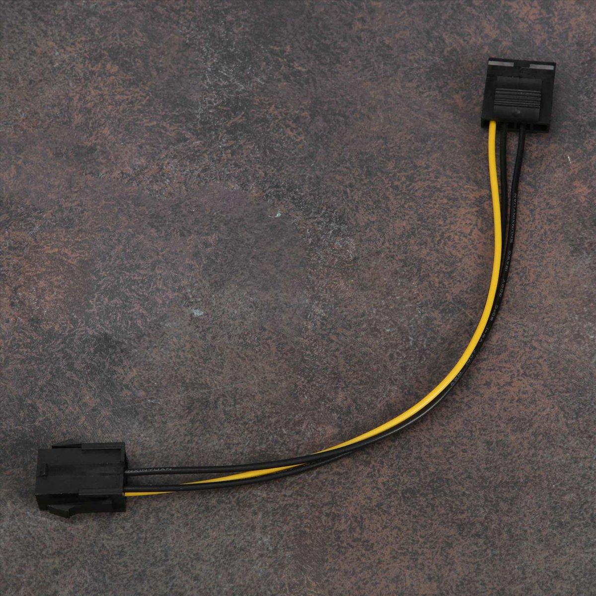 

10 Pcs to PCI-E Power Adapter IDE 4Pin 4 Pin Female to 6 Pin Female 6Pin Graphics Video Card Converter Cable China Mainland