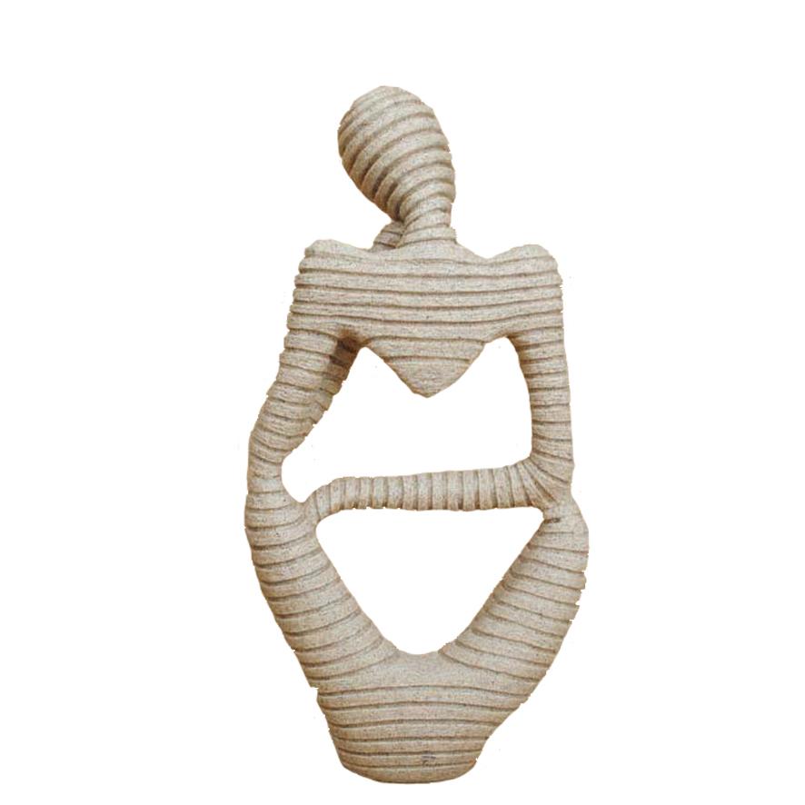 24cm Abstract Art Thinker Statue Thinking of You Figurine Natural Sandstone Crfats Sculpture Modern Home Office Desk Decor