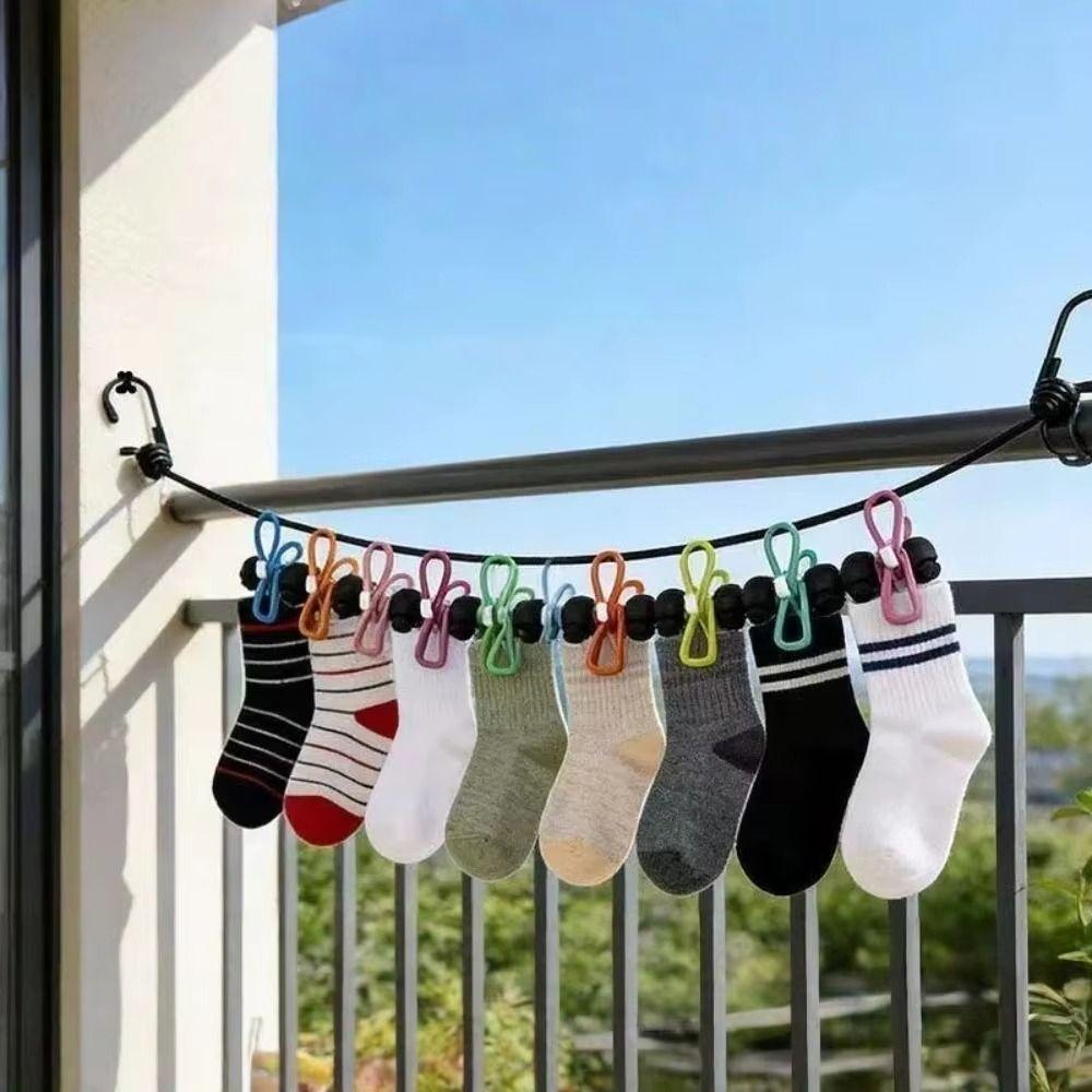 Non-slip Stretch Clothesline Elastic Stretch Clothes Drying Rope Travel