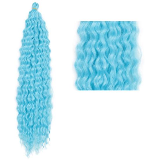 Women Long Curly Hair Bundles Natural Looking Fluffy Crochet Boho Braids Braiding Hair Deep Wave Synthetic Ponytail Hair Extension