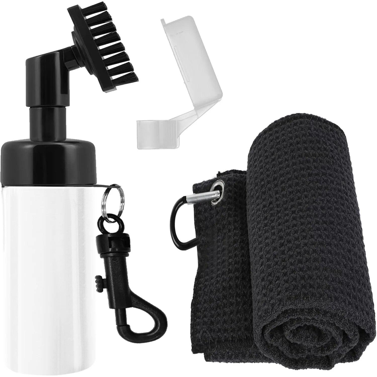 

Golf Club Cleaner Brush and Microfiber Towel Cleaning Kit, Groove Sharpener Brush with Water Spray Bottle