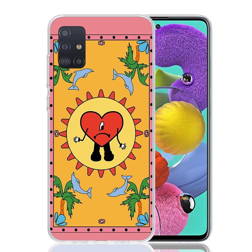 Bad Bunny Heart Case Phone Cover for Samsung Galaxy A52 A51 A50 A42 A32 A22 A12 A02S A72 A71 A70 A41 A31 A21S A40 A30S A20E A10S