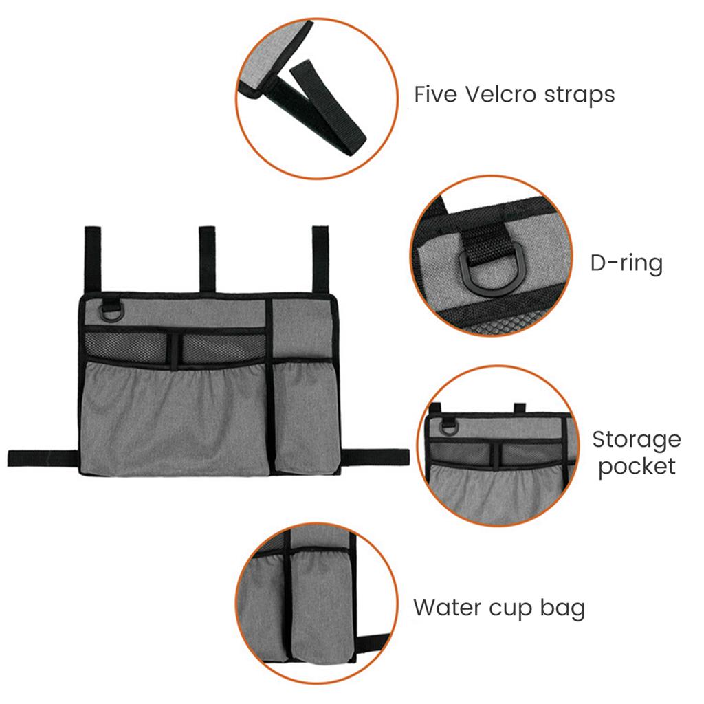 Walker Bag with Cup Holder Large Capacity Wheelchairs Storage Bag Folding Carry Storage Pouch Organizer for Seniors Elderly