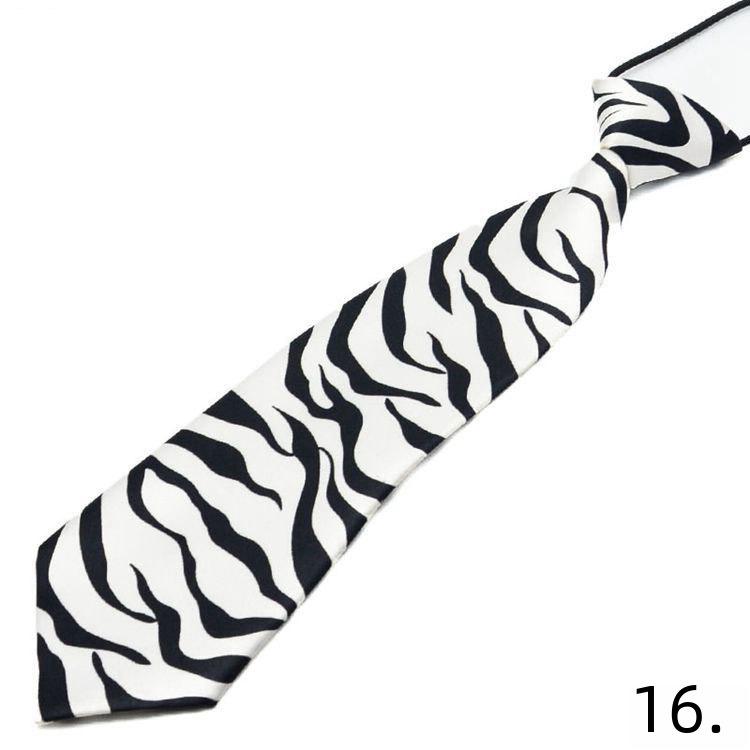 Dětská kostkovaná a pruhovaná ozdobná kravata s potiskem jablka