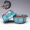 Yixing Zisha Glazed Ceramic Bonsai & Succulent Pot for Balcony or Office Decor