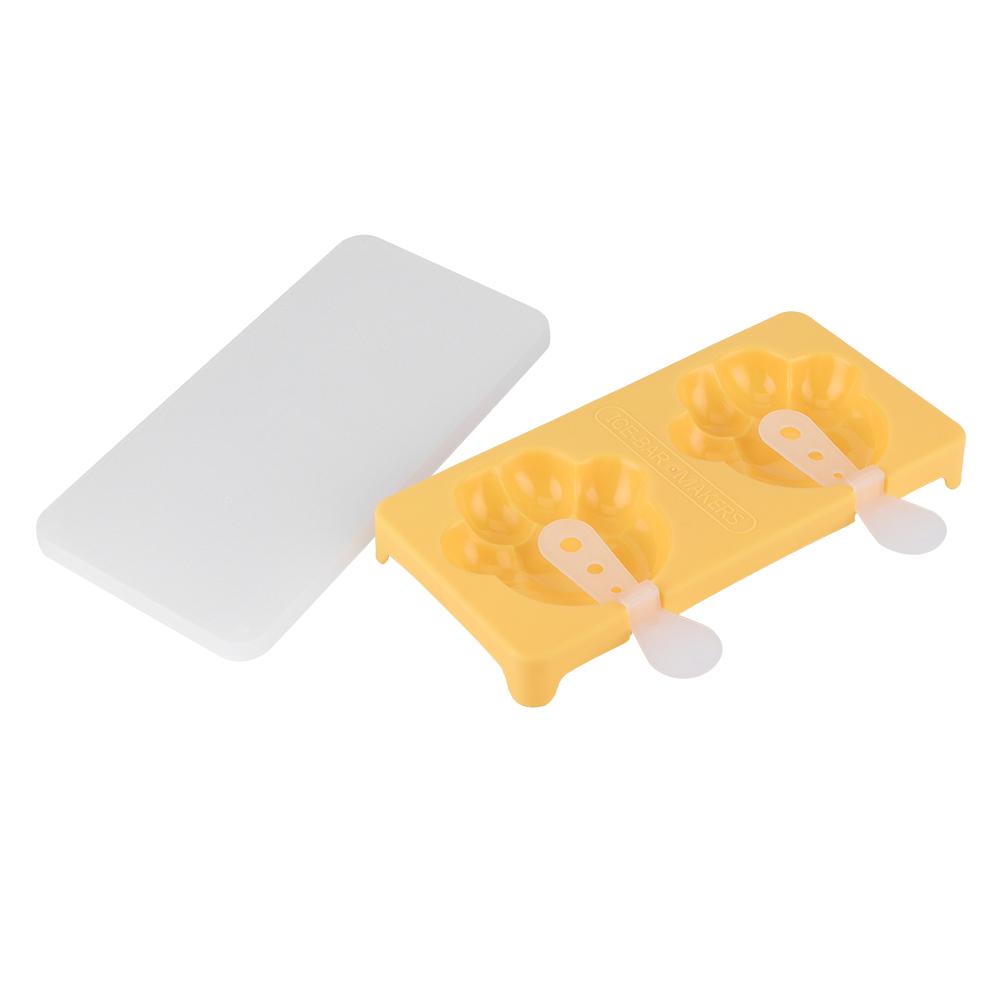 DIY Ice Cream Mold Maker Cake Chocolate Moulds with Sticks for Toddler Kid Adult Kitchen ToolYellow