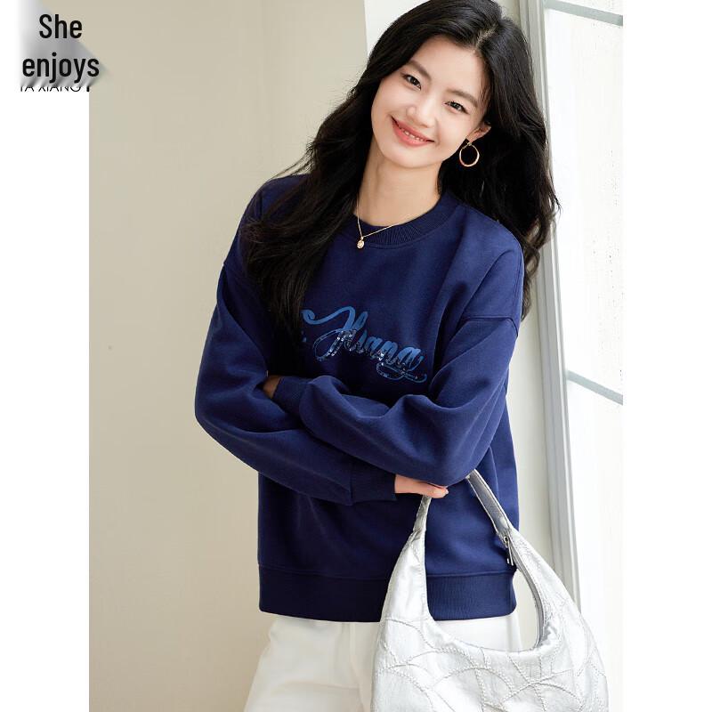 Women's Embroidered Round Neck Sweatshirt