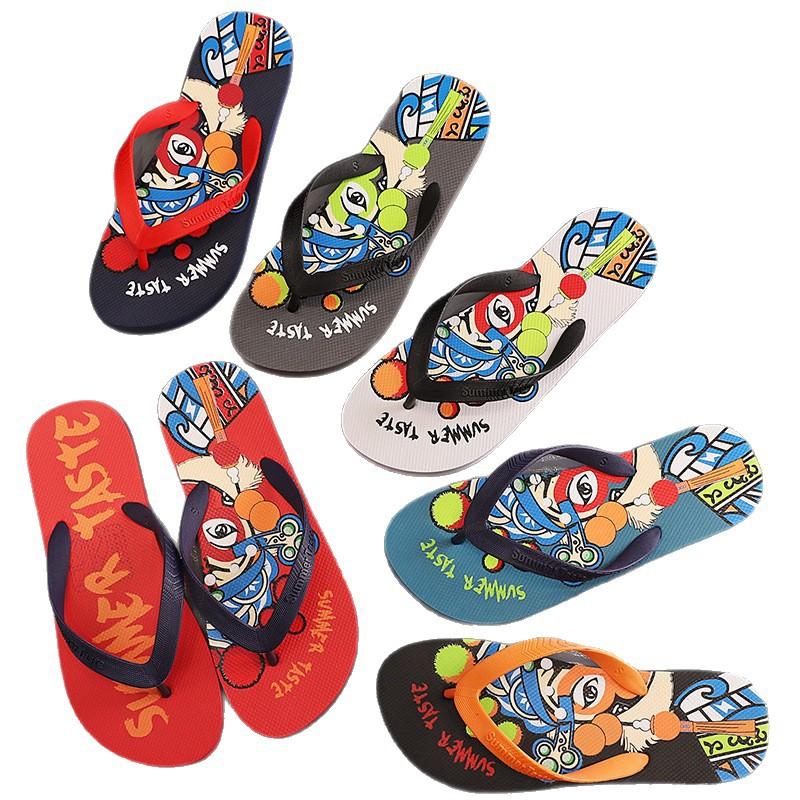 Slippers Men's Summer Non-slip Guochao Flip-flops Trend Personalized Outdoor New Pinch Men's Sandals Outside Wearing Beach Shoes