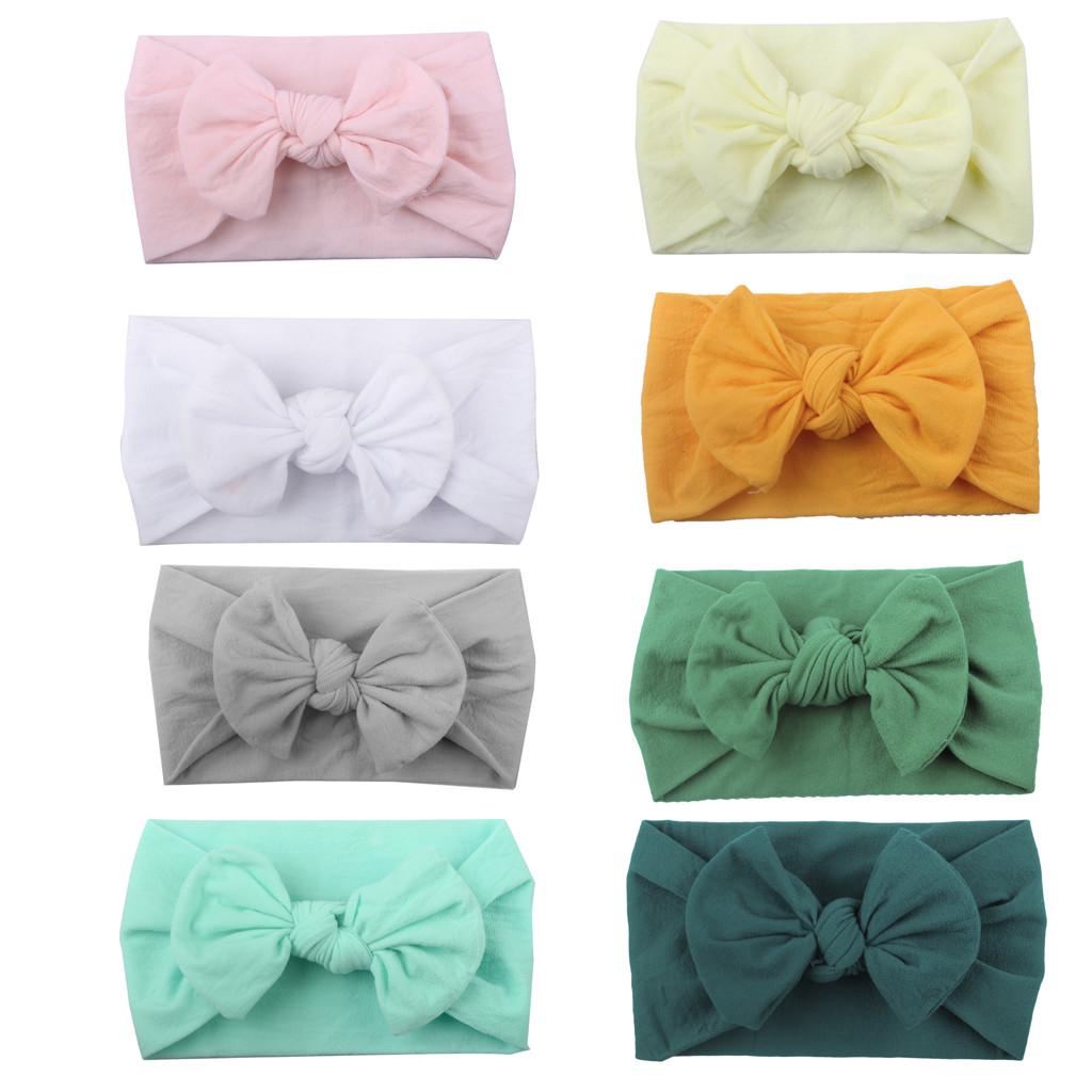 

8 шт. Девочки Малыши Повязка на Голову Бандана Аксессуары для Волос Бант Головной Убор