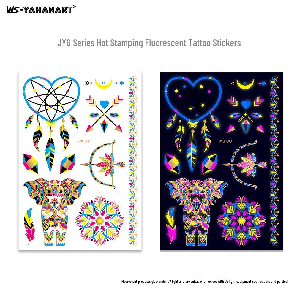 Creative Fluorescent Waterproof Full Arm and Face Tattoo Sticker