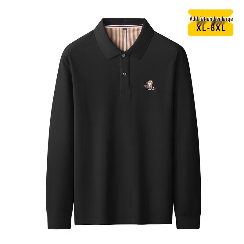 

Men s Plus Size Pure Cotton Long Sleeve Polo Shirt 4XL