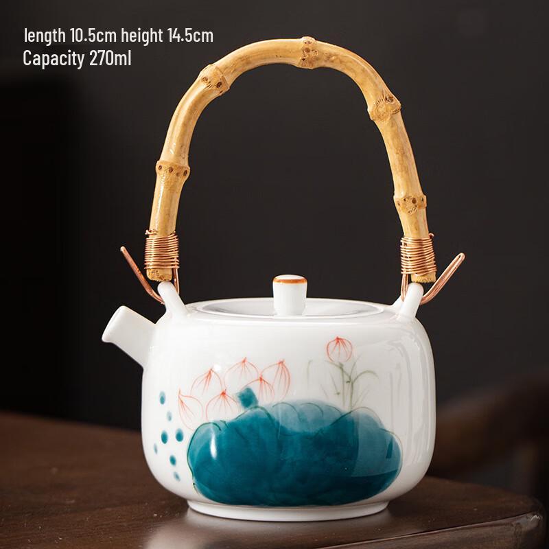 Shangqi Beam Handle Ceramic Teapot & Gongfu Tea Set