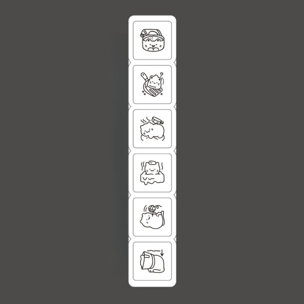 

6pcs Plastic Handle Rubber Stamp Mini Size Scrapbooking Stamp New Cat Emotion Stamp for Journaling A