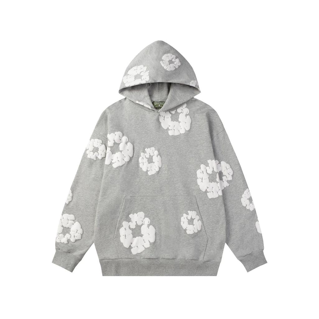 European and American 100%Cotton Foam Printed Hoodie Men's and Women's Hoodies