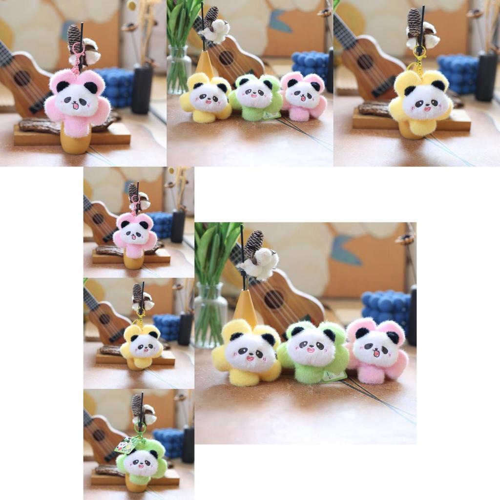 Adorable Panda Plush Keychain Soft Stuffed Toy Cute Cartoon Animal Bag Pendant